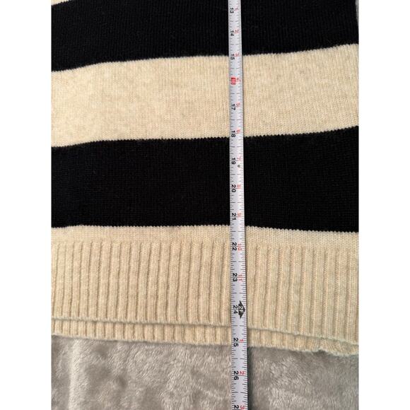 H&M Black Tan Striped Polo Long Sleeve Sweater Womens Size Small - Picture 5 of 6